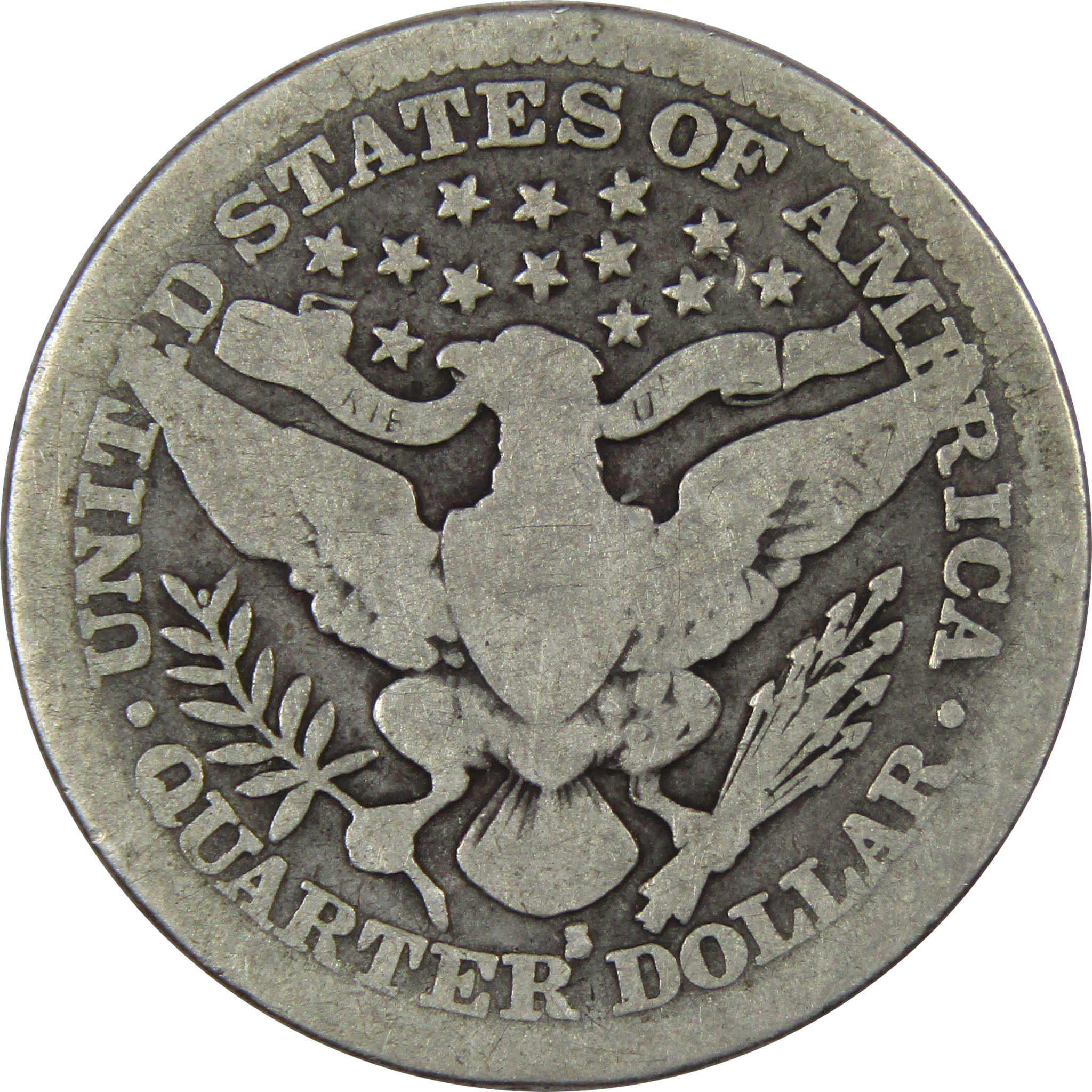 1914 S Barber Quarter G Good 90% Silver 25c US Type Coin SKU:IPC9079