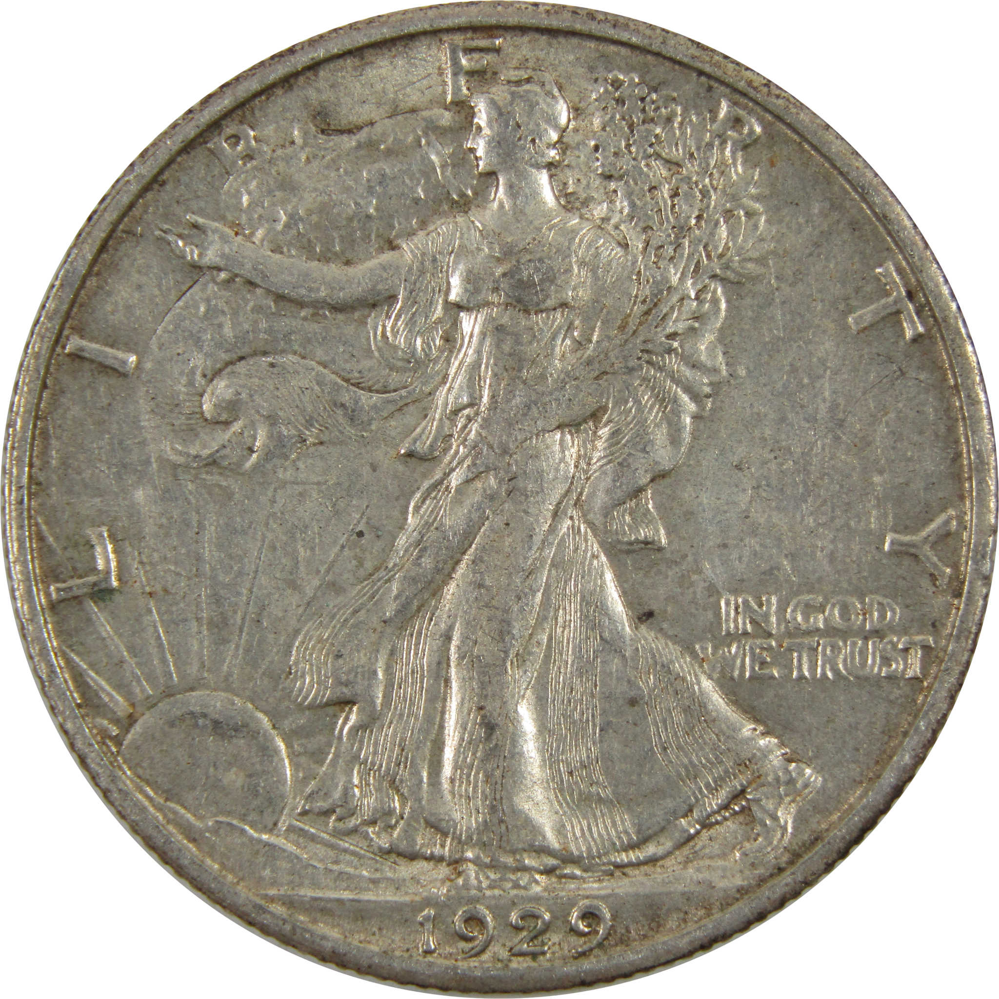 1929 S Liberty Walking Half Dollar AU About Unc 90% Silver SKU:I7656