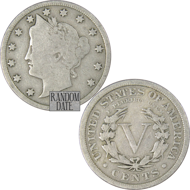 Liberty Head V Nickel 5 Cent Piece VG Very Good Random Date 5c US Coin - V nickel - Liberty Head nickel - Liberty nickel - Profile Coins &amp; Collectibles