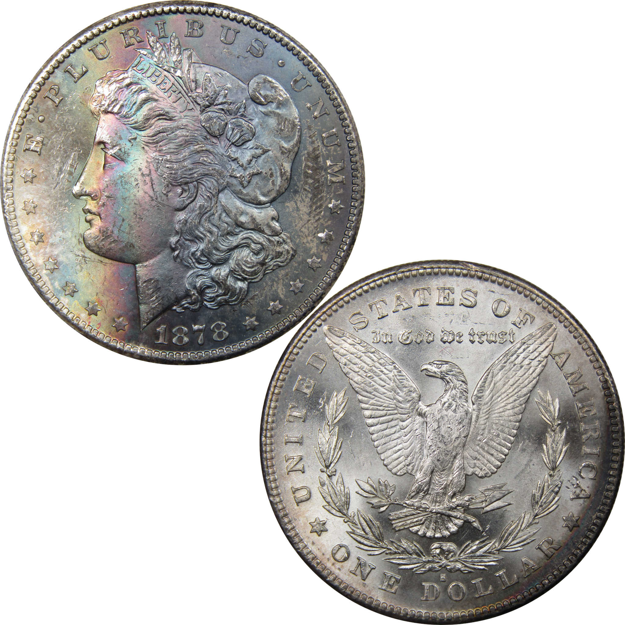 1878 S Morgan Dollar BU Uncirculated Mint State Silver Toned SKU:I2023