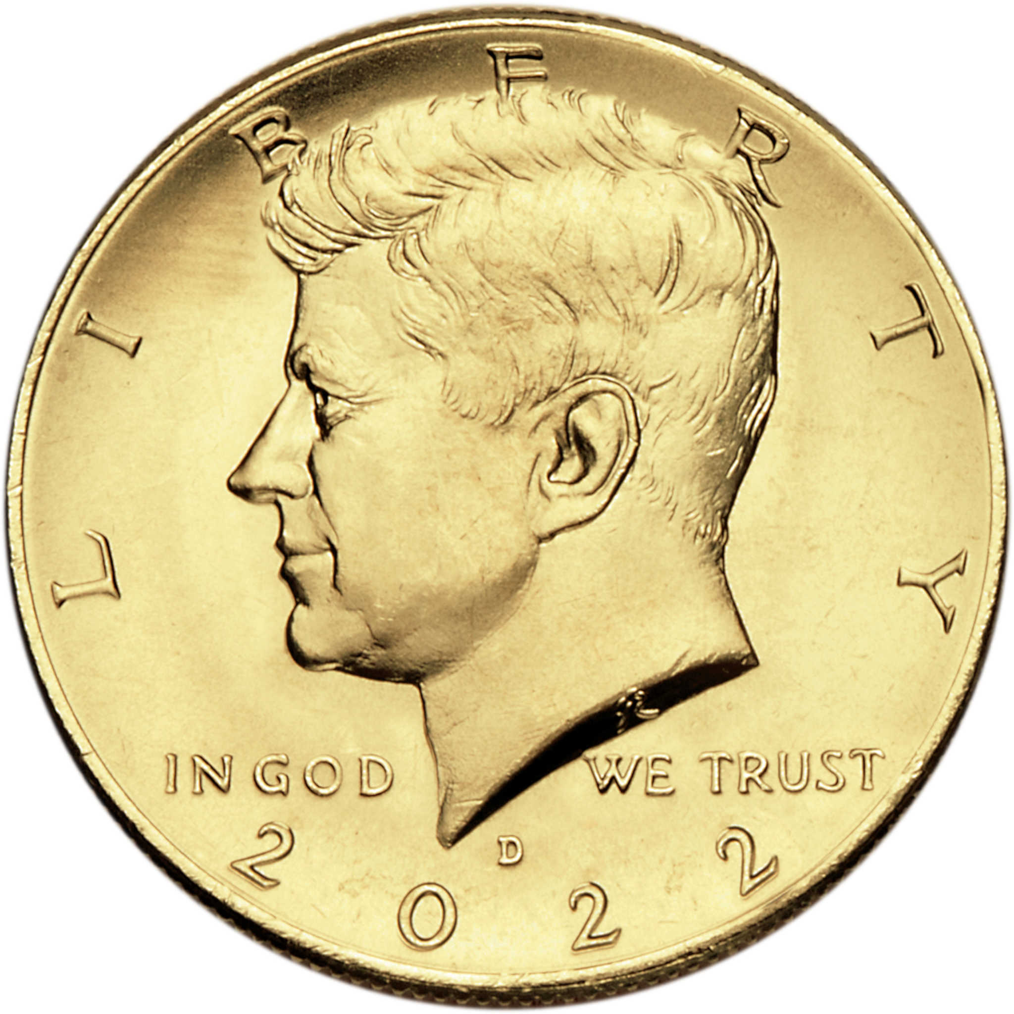 2022 Gold Plated Kennedy Half Dollar 2 Coin Set 50c Coin Collectible