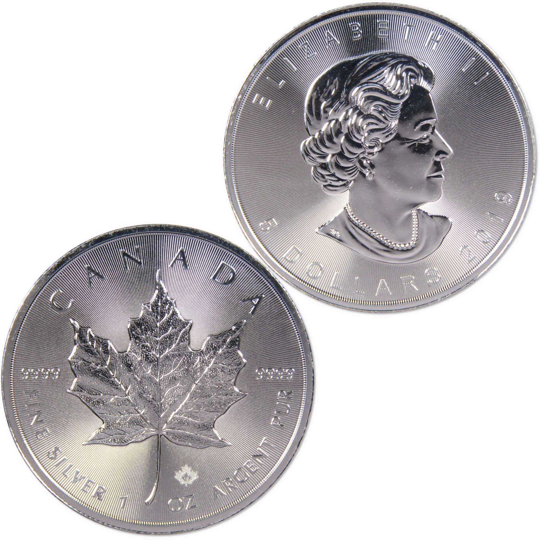 2019 Canadian Maple Leaf BU 1 oz .9999 Silver $5 Coin