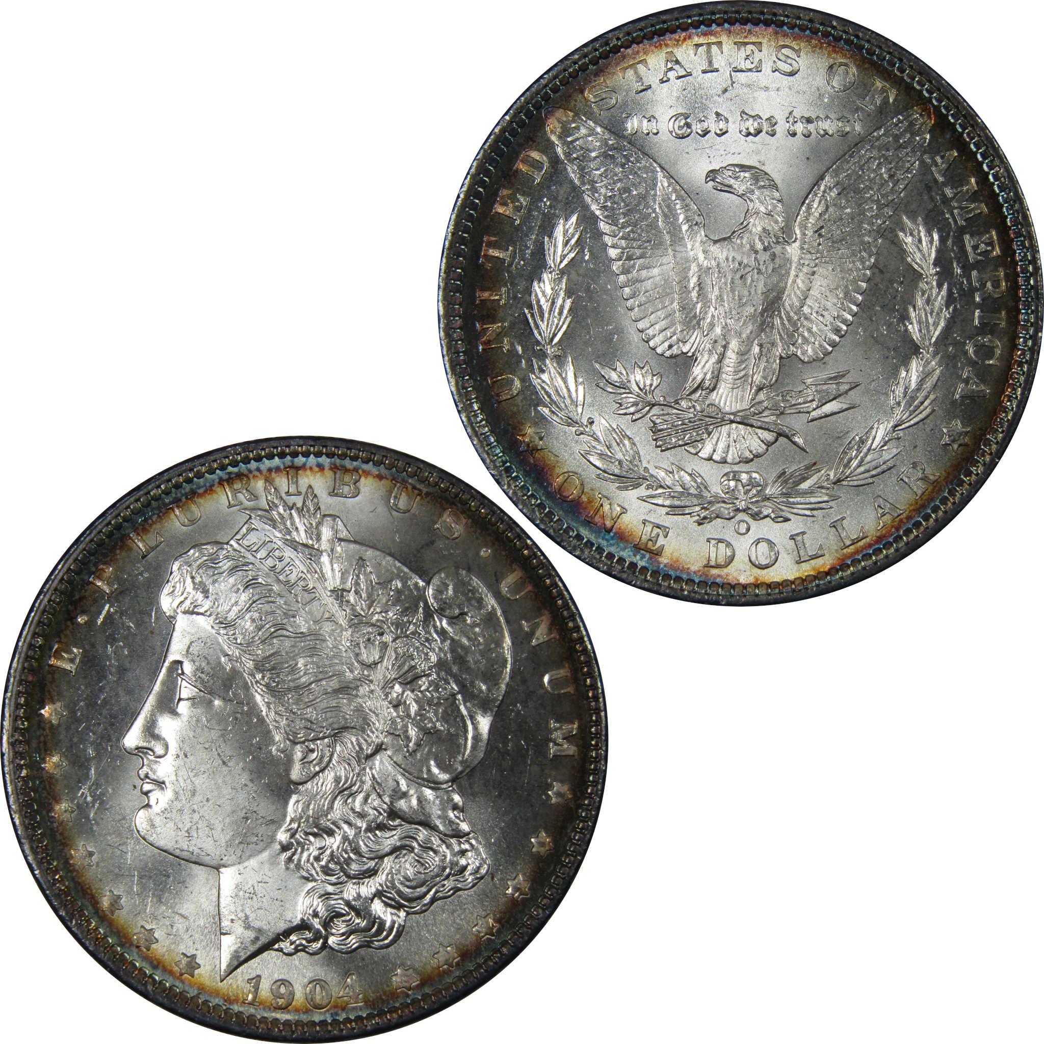 1904 O Morgan Dollar BU Choice Uncirculated Silver Toned SKU:IPC8404