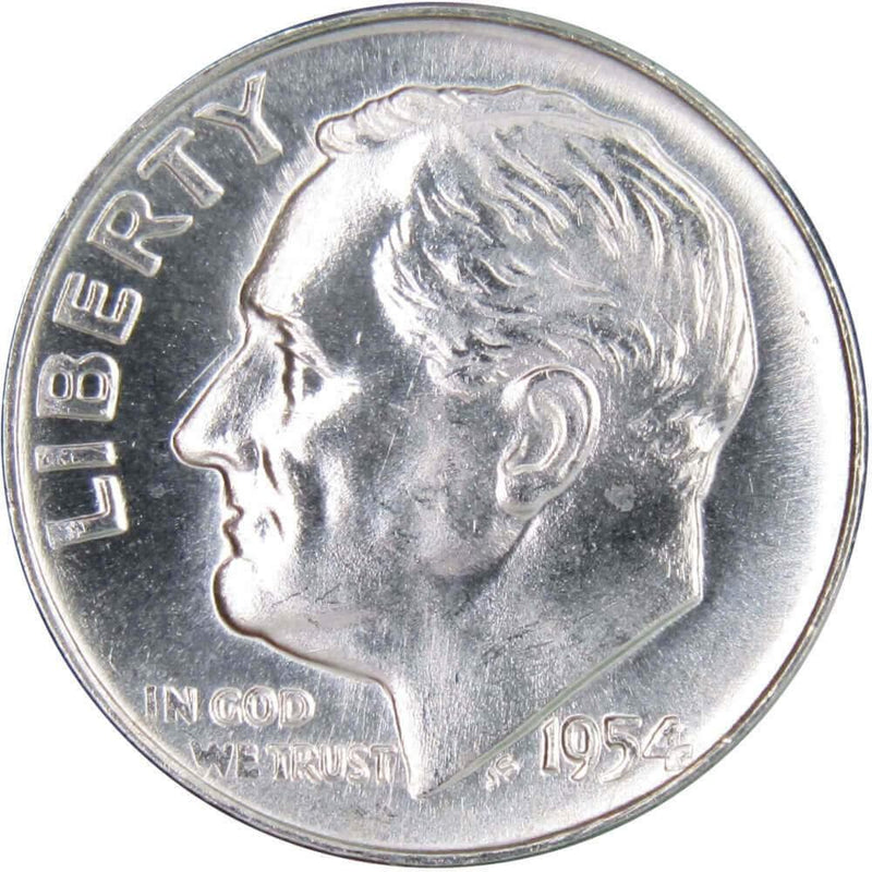 1954 D Roosevelt Dime BU Uncirculated Mint State 90% Silver 10c US Coin - Roosevelt coin - Profile Coins &amp; Collectibles