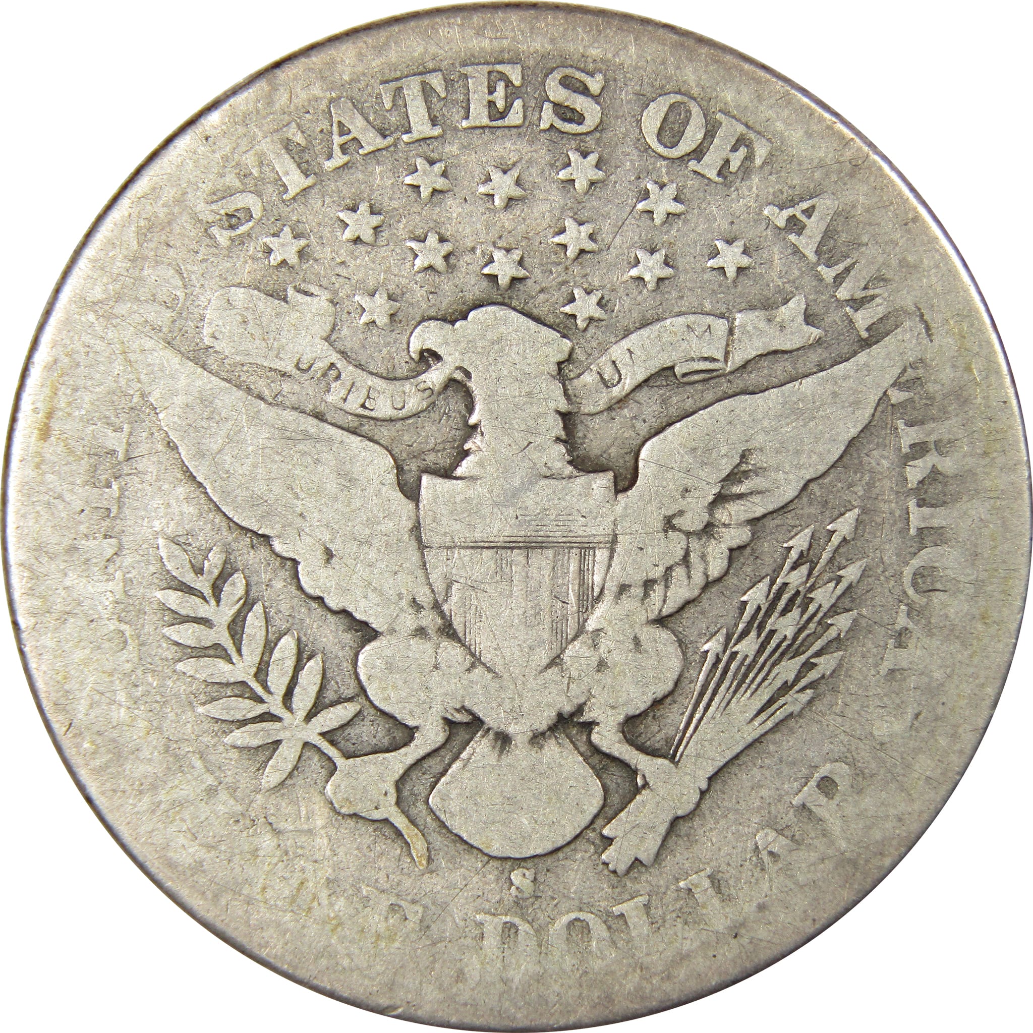 1896 S Barber Half Dollar AG About Good 90% Silver 50c SKU:IPC7330