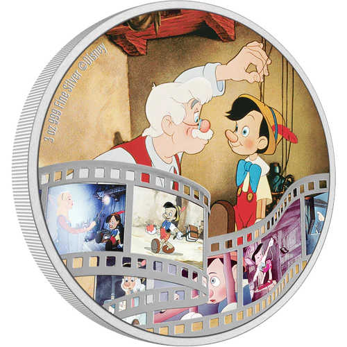 Disney Cinema Masterpieces Pinocchio Silver Proof 2022 Niue SKU:OPC13