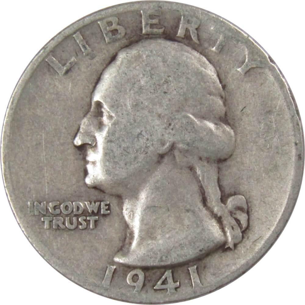 1941 S Washington Quarter AG About Good 90% Silver 25c US Coin Collectible