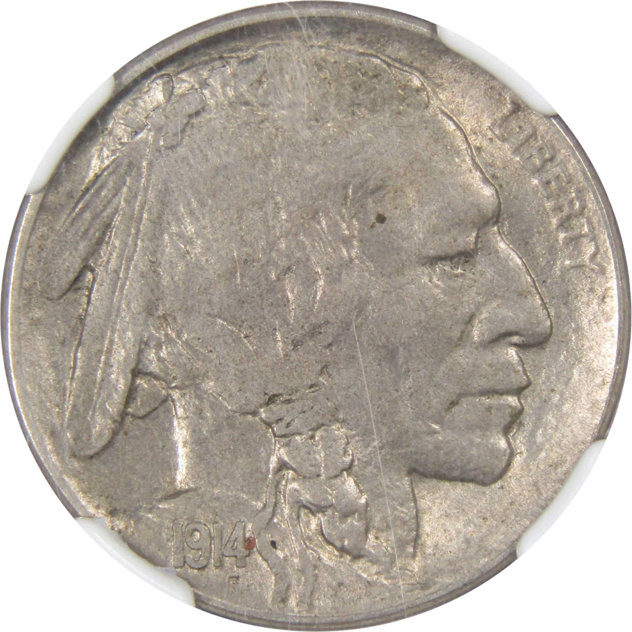 1914 D Indian Head Buffalo Nickel 5 Cent Piece AU 55 NGC 5c US Coin Collectible