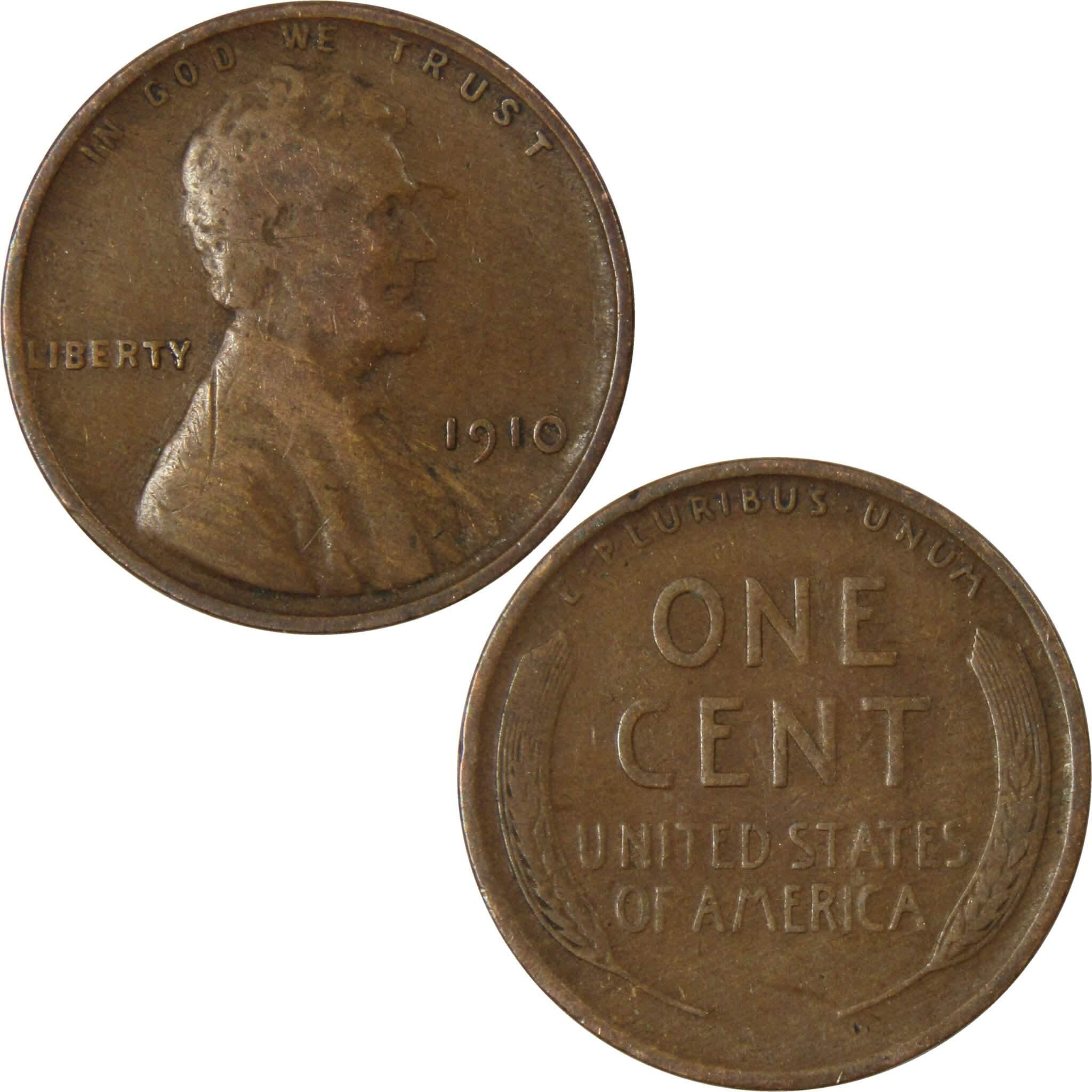 1910 Lincoln Wheat Cent AG About Good Bronze Penny 1c Coin Collectible
