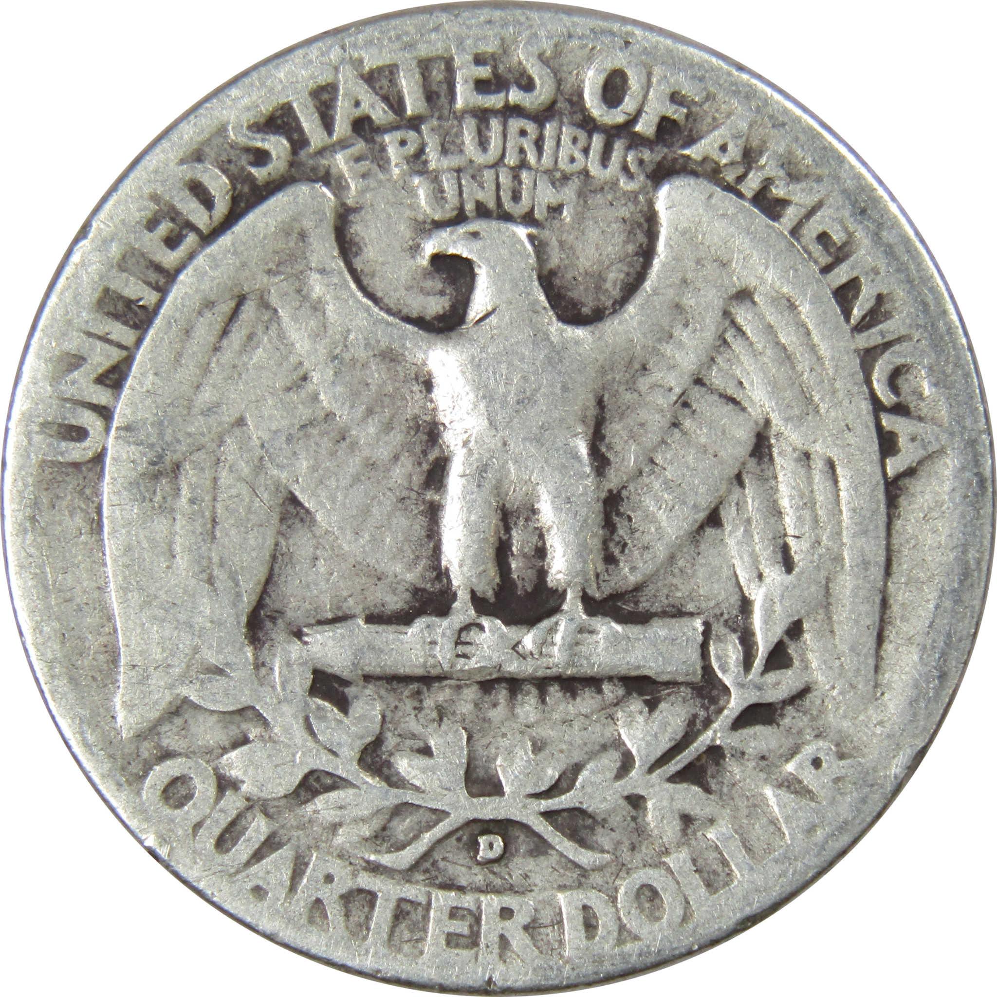 1942 D Washington Quarter AG About Good 90% Silver 25c US Coin Collectible