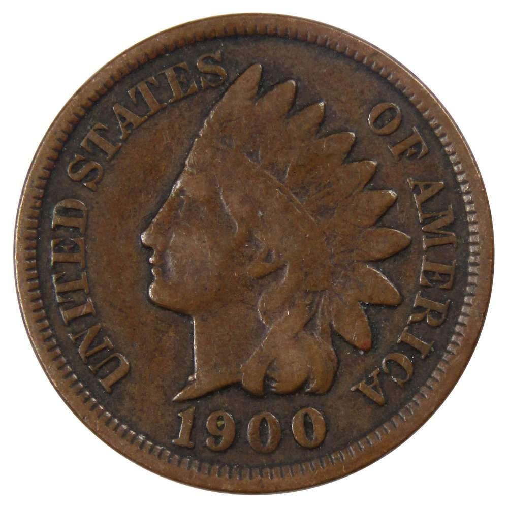 1900 Indian Head Cent VG Very Good Bronze Penny 1c Coin Collectible