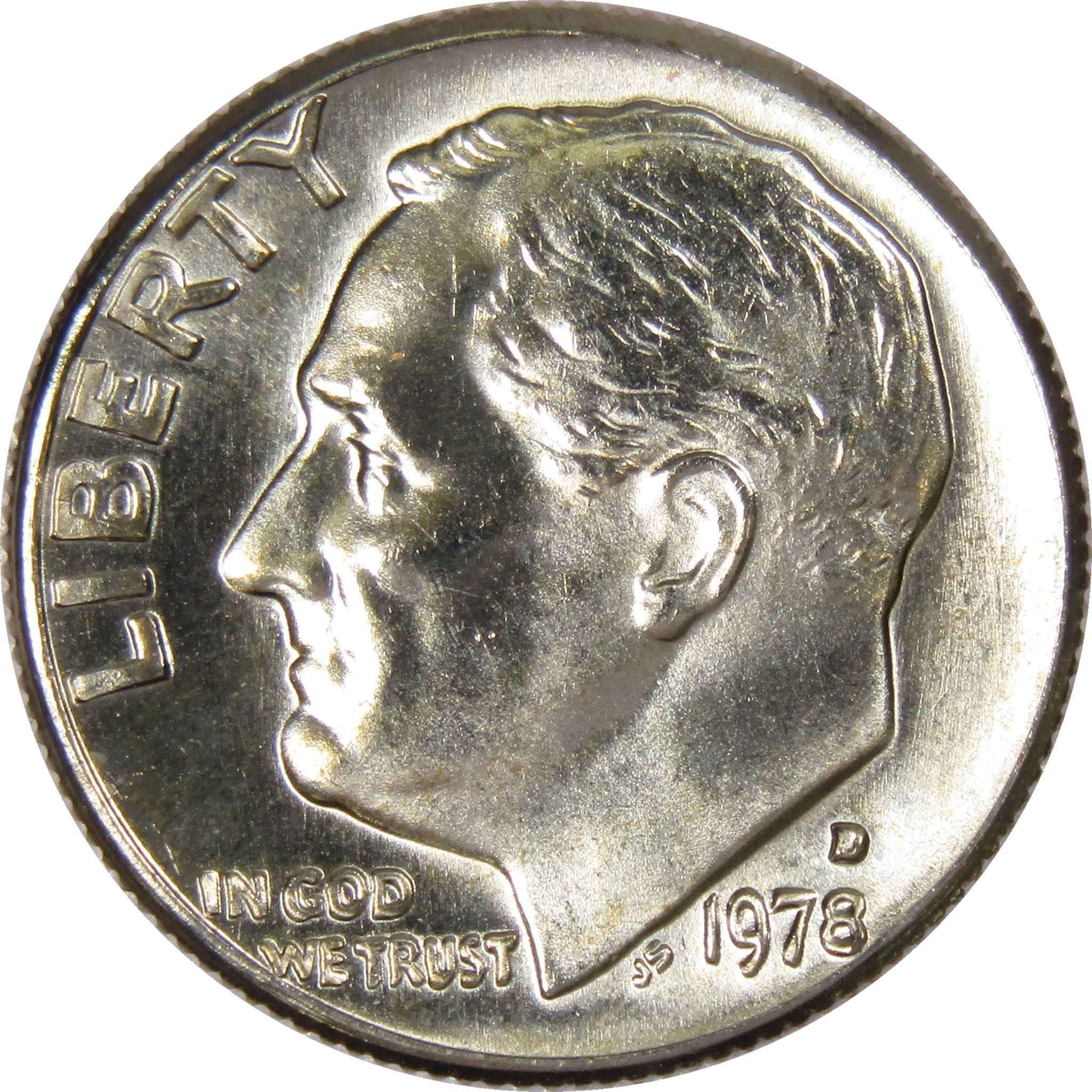 1978 D Roosevelt Dime BU Uncirculated Mint State 10c US Coin Collectible