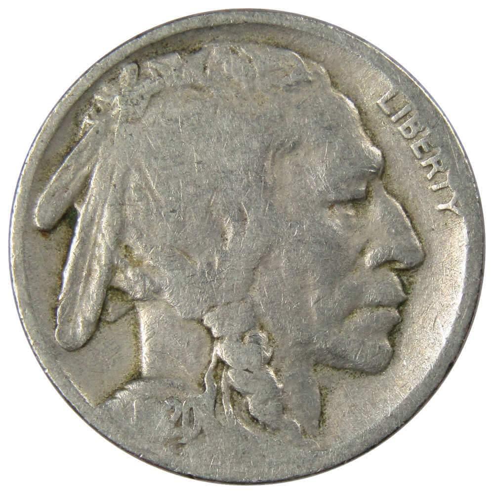 1920 Indian Head Buffalo Nickel 5 Cent Piece AG About Good 5c US Coin