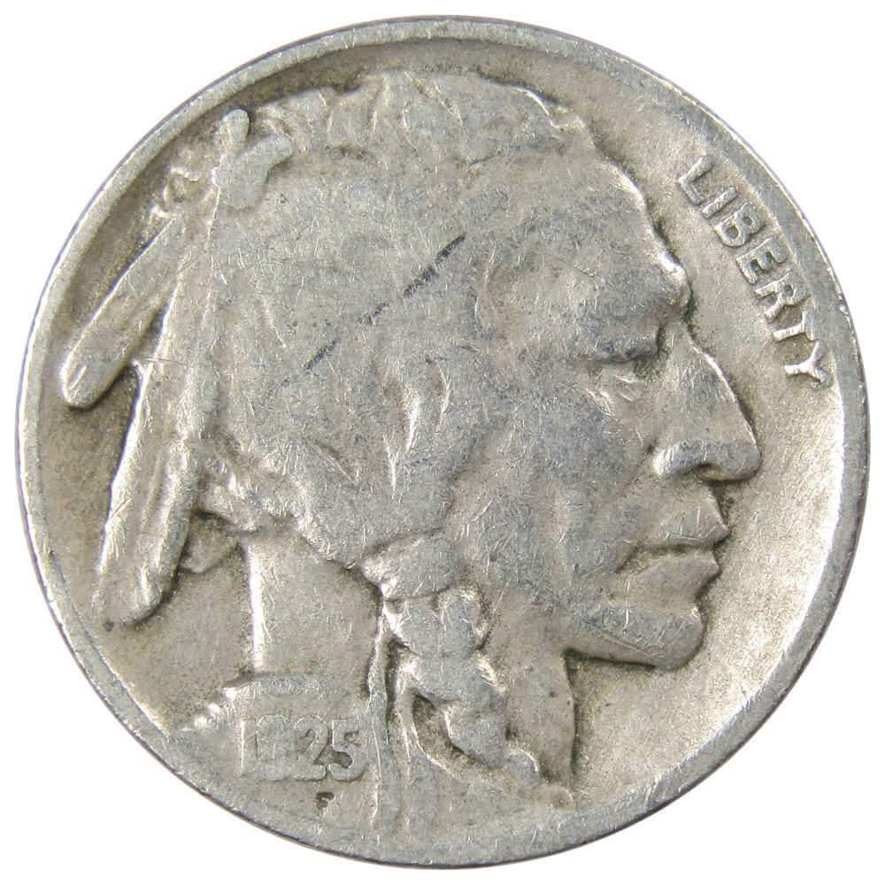 1925 Indian Head Buffalo Nickel 5 Cent Piece VG Very Good 5c US Coin Collectible