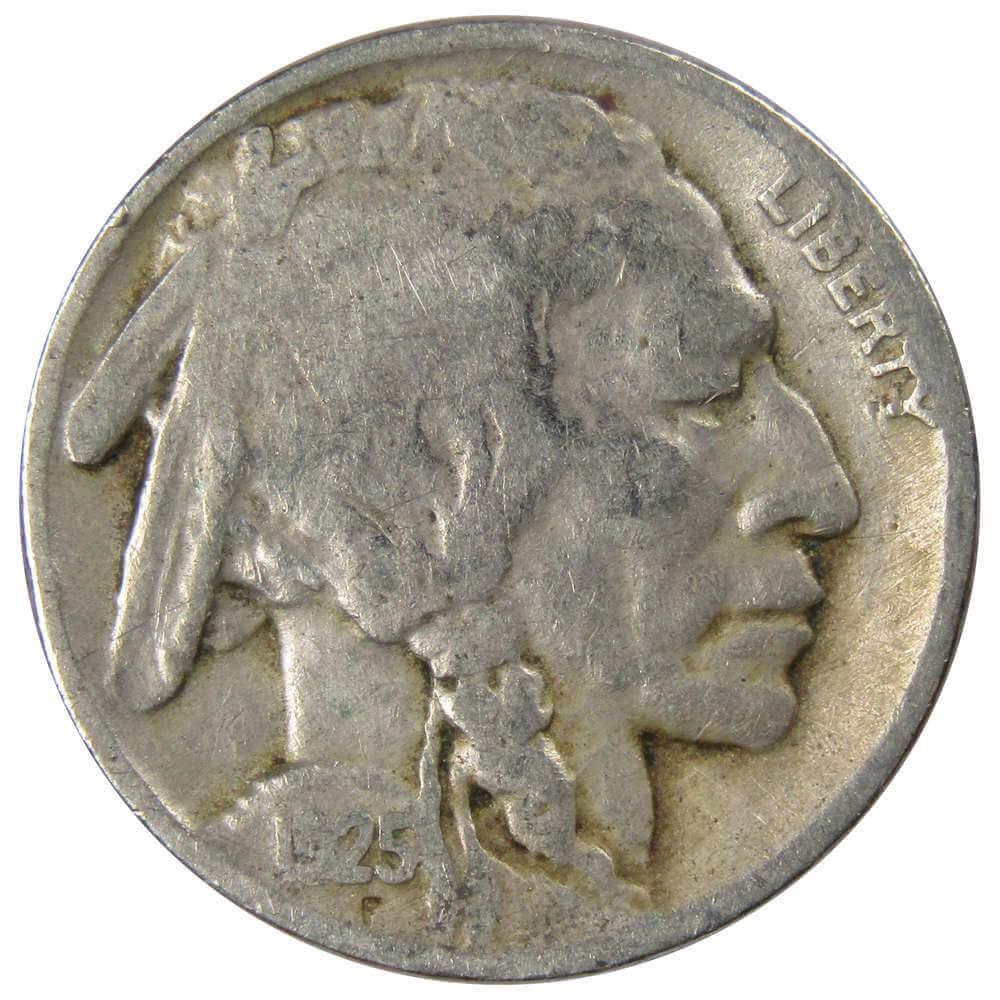 1925 Indian Head Buffalo Nickel 5 Cent Piece 5c US Coin Collectible