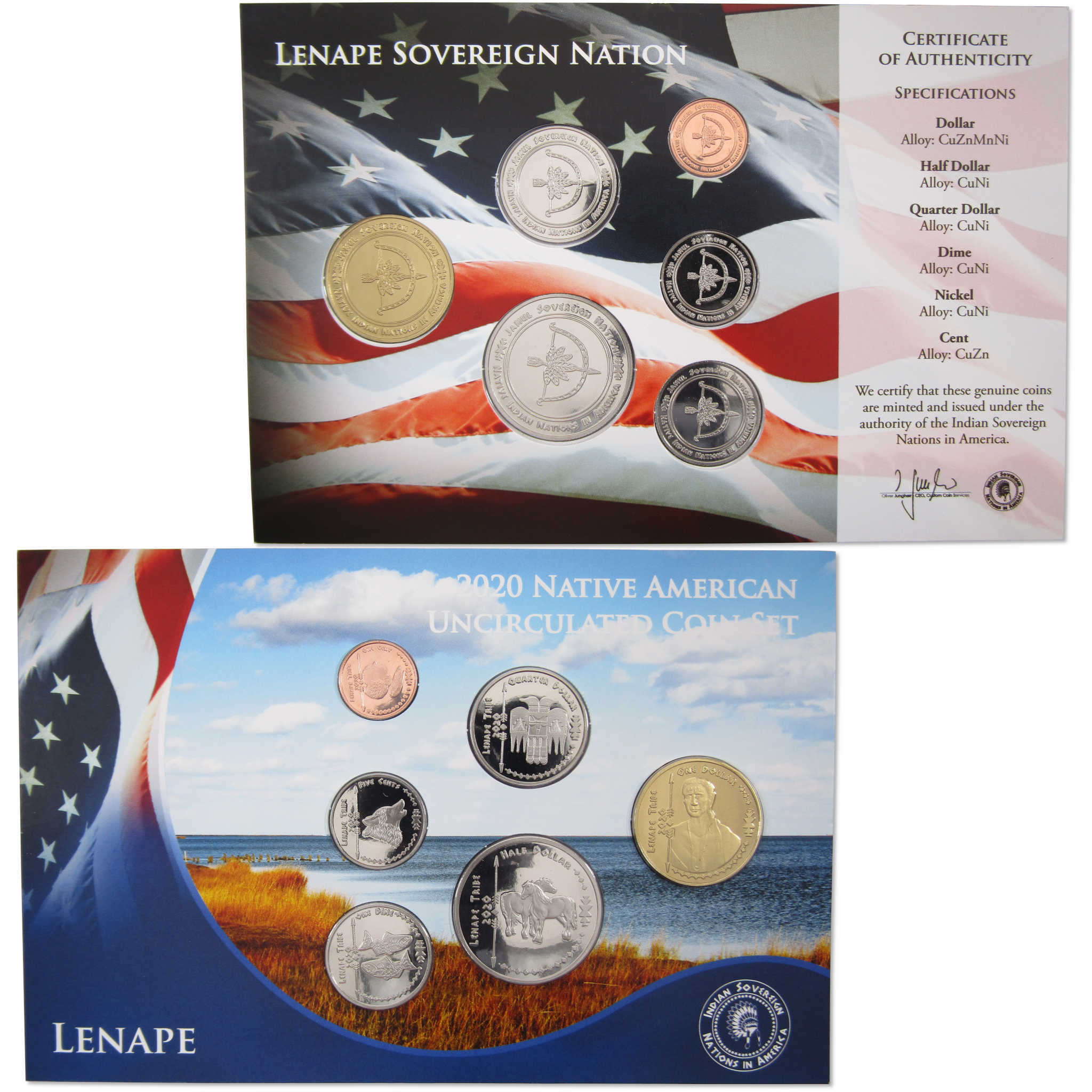 2020 Jamul Native American Lenape Sovereign Nation Uncirculated Coin Set