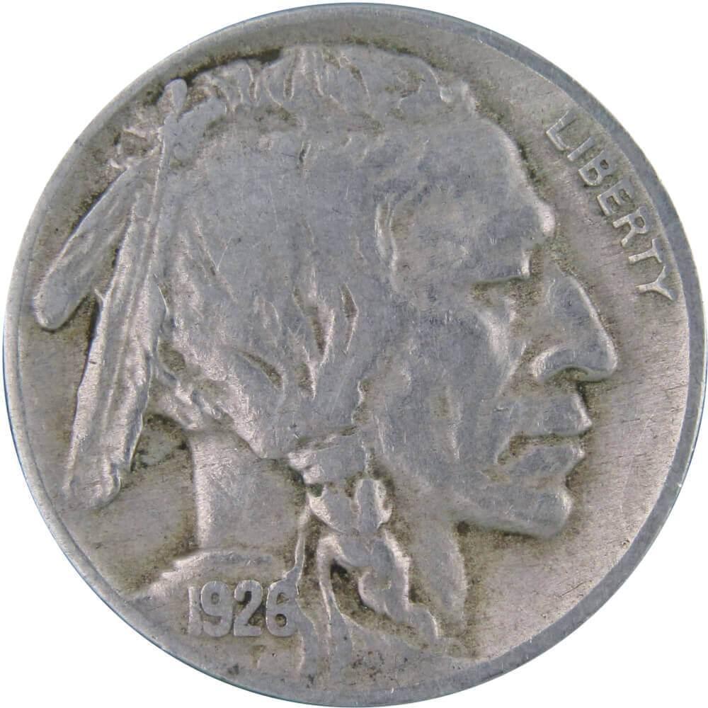 1926 Indian Head Buffalo Nickel 5 Cent Piece F Fine 5c US Coin Collectible