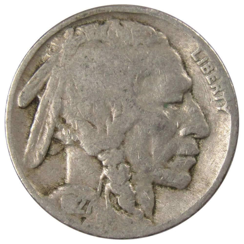 1927 Indian Head Buffalo Nickel 5 Cent Piece G Good 5c US Coin Collectible - Buffalo Nickels - Indian Head Nickel - Profile Coins &amp; Collectibles