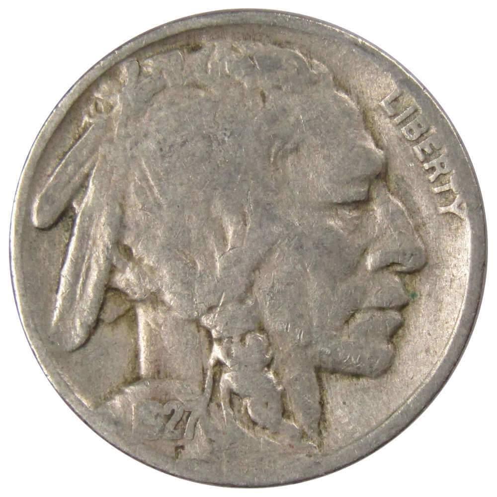 1927 Indian Head Buffalo Nickel 5 Cent Piece VG Very Good 5c US Coin Collectible