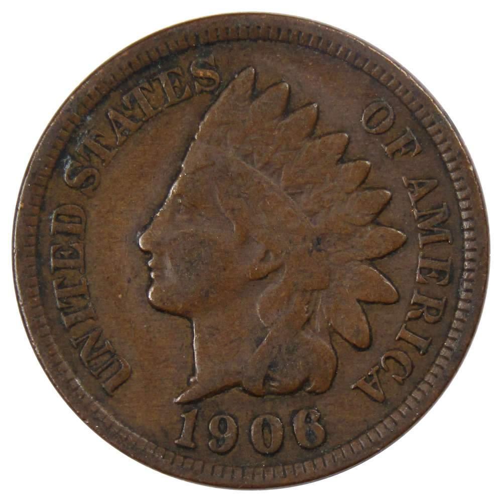 1906 Indian Head Cent VG Very Good Bronze Penny 1c Coin Collectible