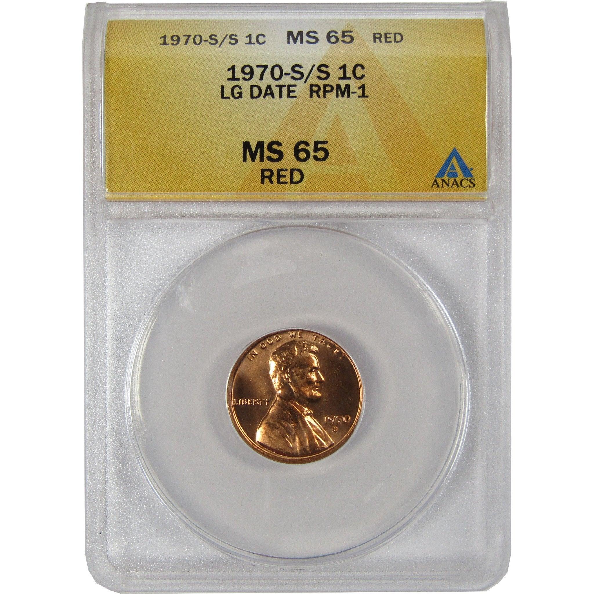 1970 S/S Lg Date Low 7 Lincoln Memorial Cent MS 65 ANACS SKU:CPC1081