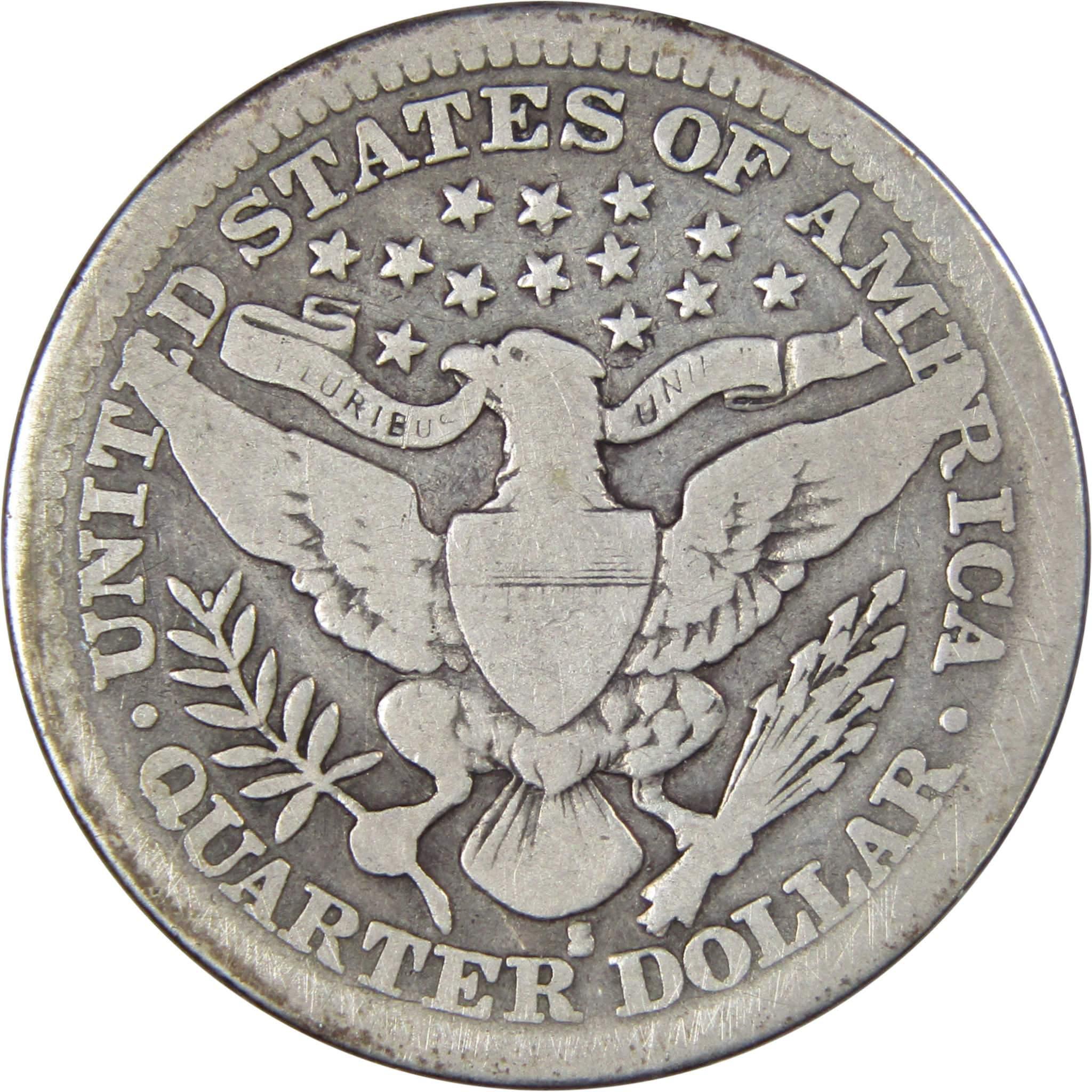 1914 S Barber Quarter VG Very Good 90% Silver 25c SKU:IPC2248