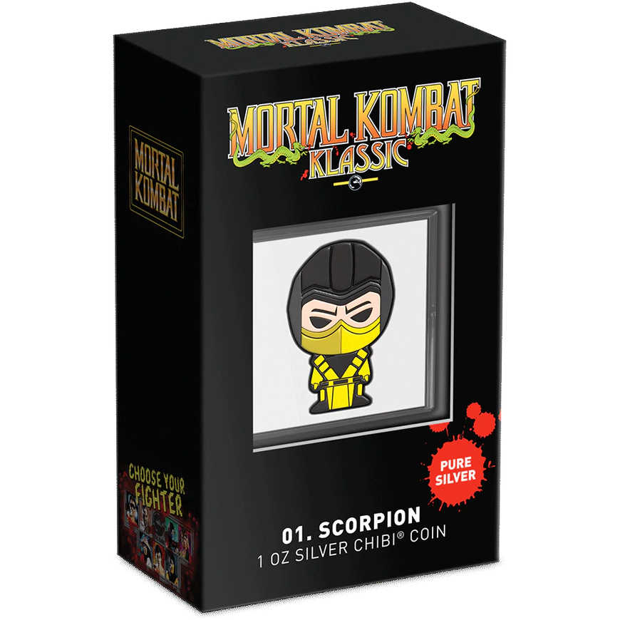 Mortal Kombat Klassic Scorpion Chibi Proof 2022 Niue COA SKU:OPC21