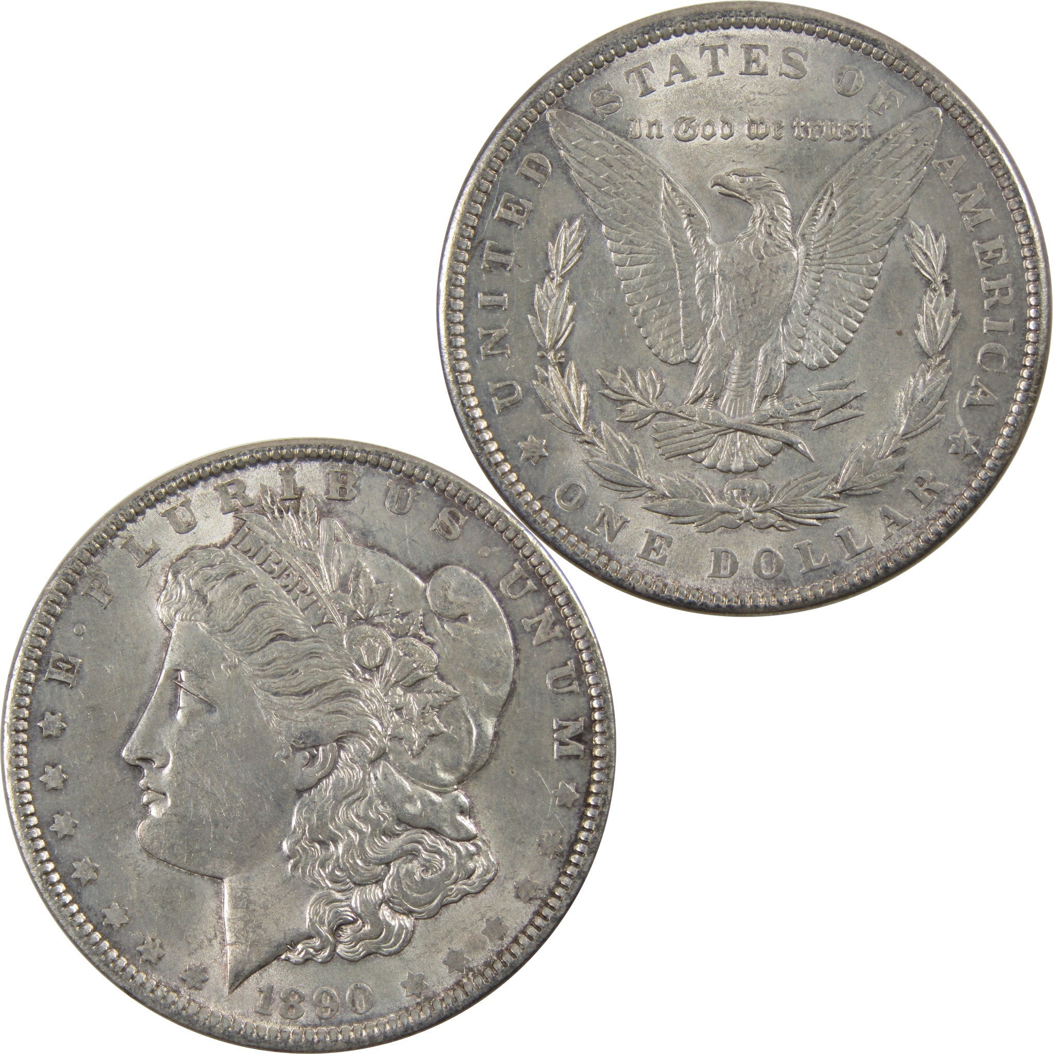 1890 Morgan Dollar AU About Uncirculated 90% Silver $1 Coin SKU:I5483 - Morgan coin - Morgan silver dollar - Morgan silver dollar for sale - Profile Coins &amp; Collectibles