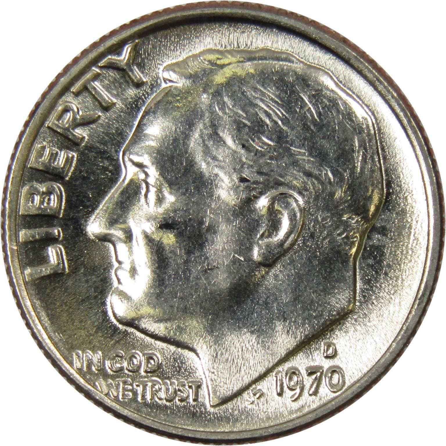 1970 D Roosevelt Dime BU Uncirculated Mint State 10c US Coin Collectible