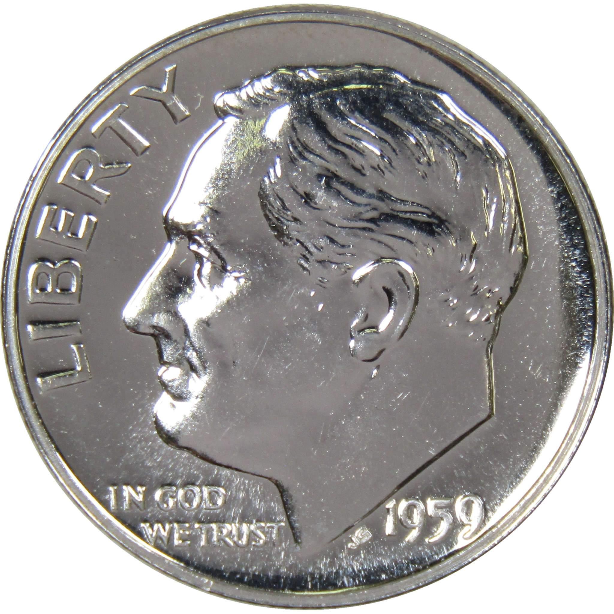 1959 Roosevelt Dime Choice Proof 90% Silver 10c US Coin Collectible