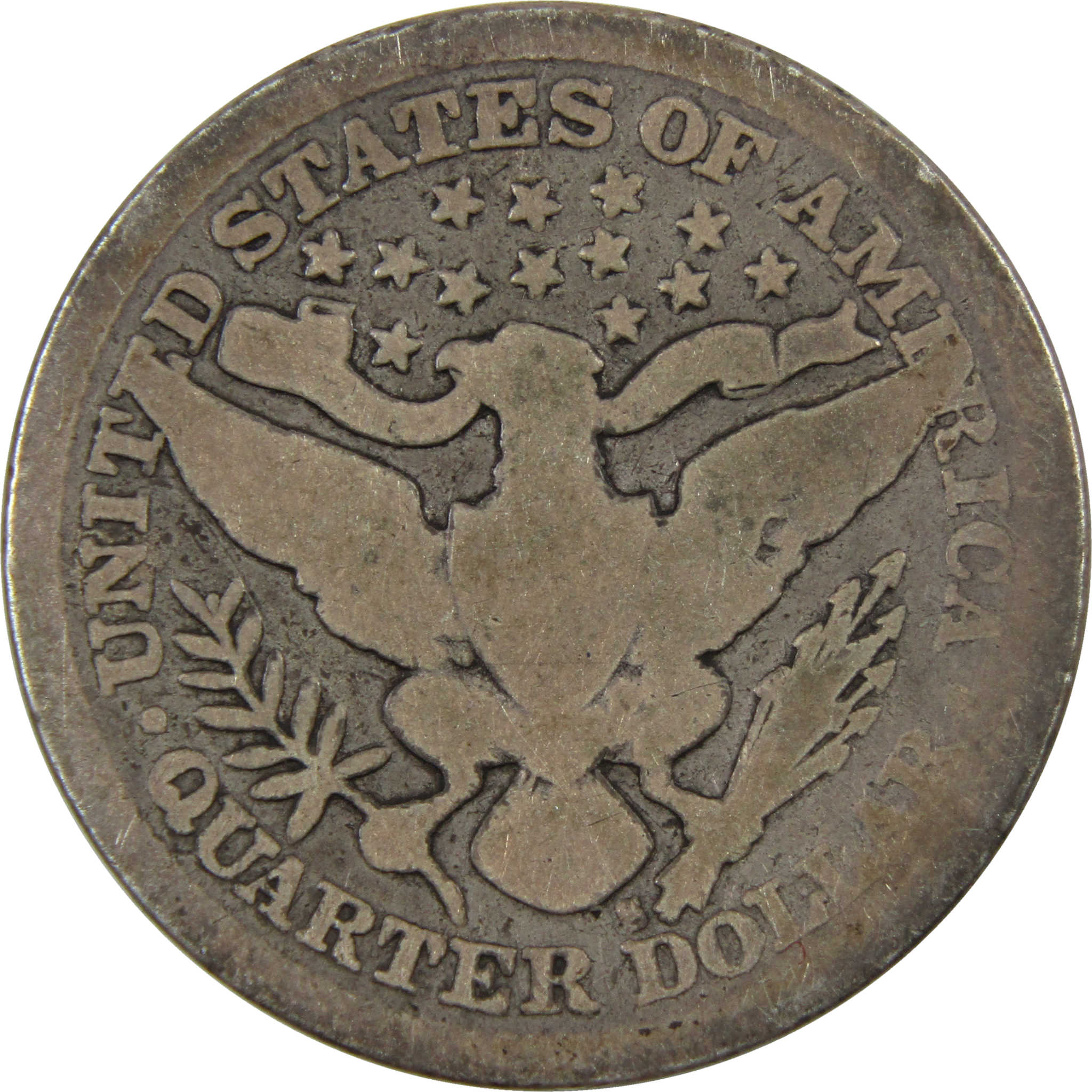 1897 S Barber Quarter G Good 90% Silver 25c Coin SKU:I5342