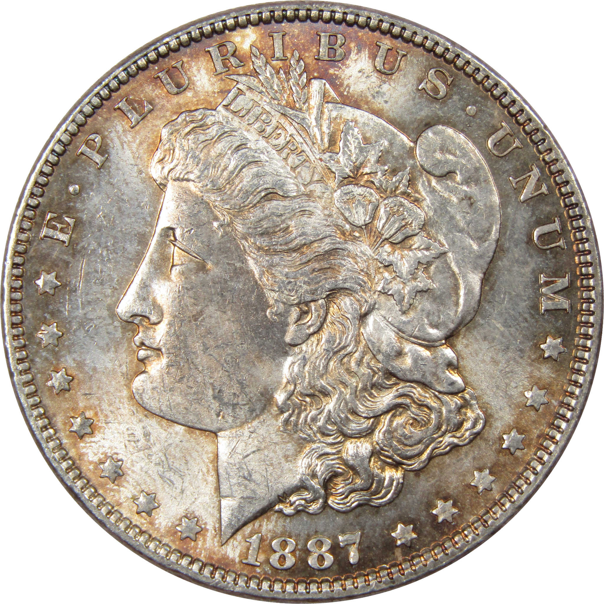 1887 Morgan Dollar BU Uncirculated Mint State Silver Toned SKU:I1225