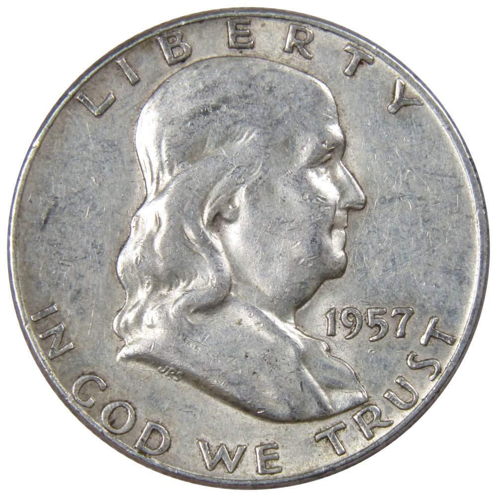 1957 Franklin Half Dollar XF EF Extremely Fine 90% Silver 50c US Coin