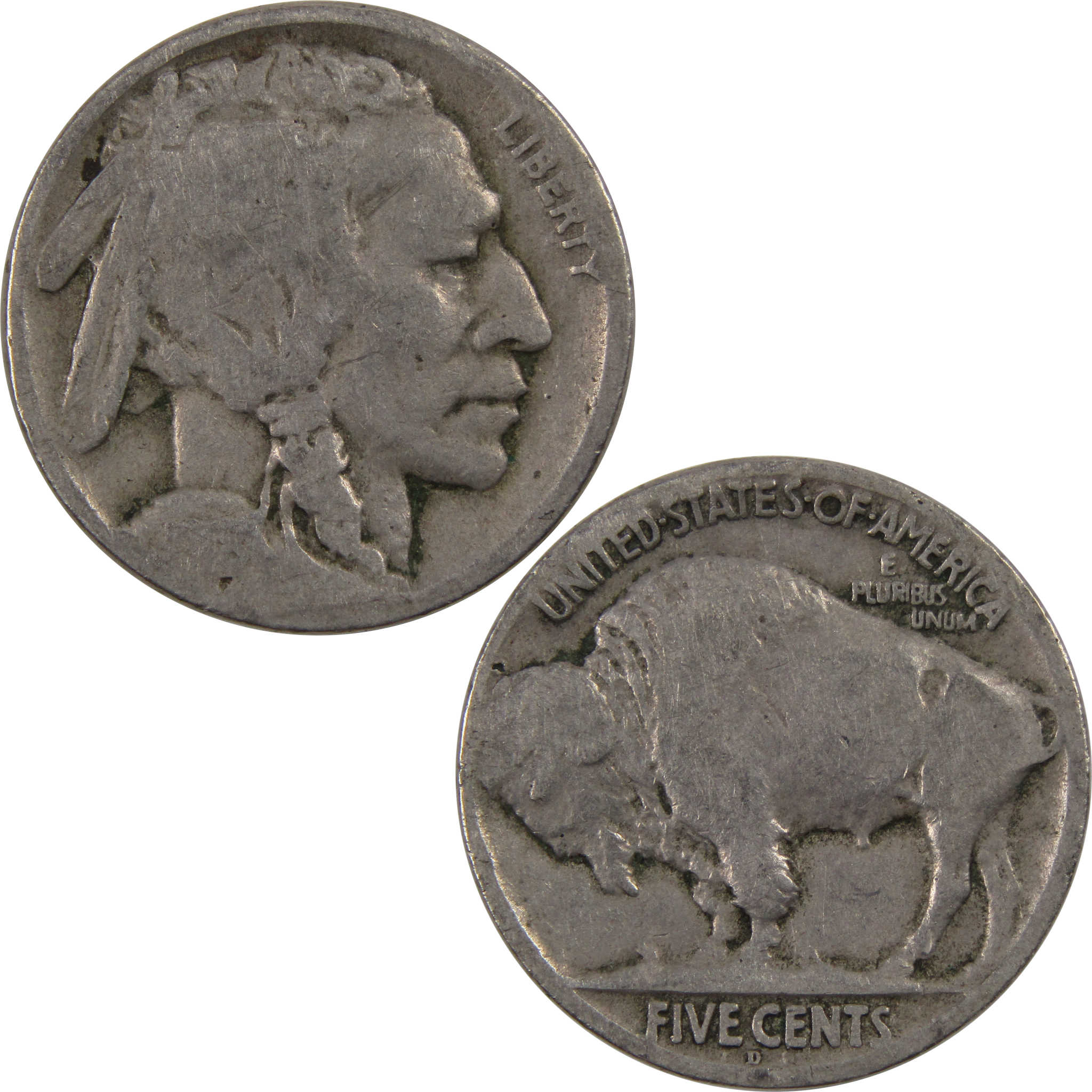 1918 D Indian Head Buffalo Nickel 5 Cent Piece AG About Good SKU:I3292