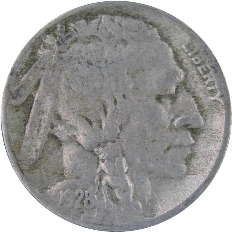 1928 S Indian Head Buffalo Nickel 5 Cent Piece F Fine 5c US Coin Collectible - Buffalo Nickels - Indian Head Nickel - Profile Coins &amp; Collectibles