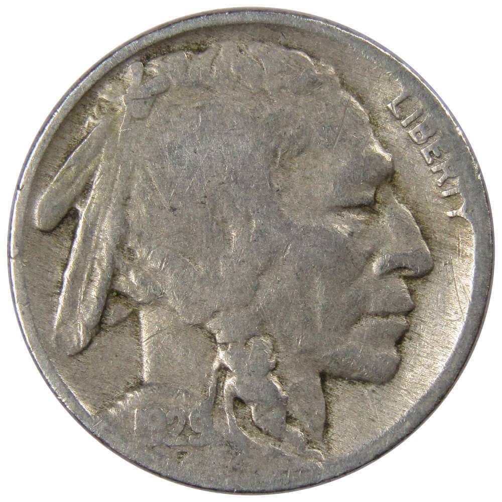 1929 Indian Head Buffalo Nickel 5 Cent Piece AG About Good 5c US Coin