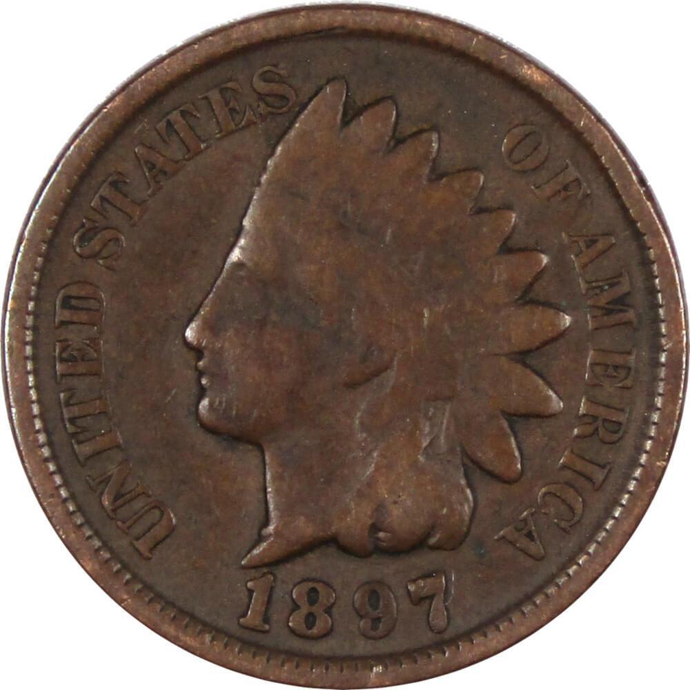 1897 Indian Head Cent VG Very Good Bronze Penny 1c Coin Collectible