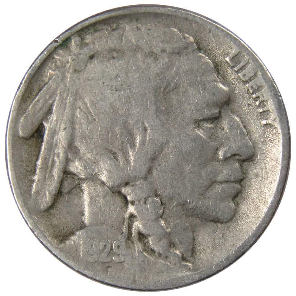 1929 S Indian Head Buffalo Nickel 5 Cent Piece VG Very Good 5c US Coin