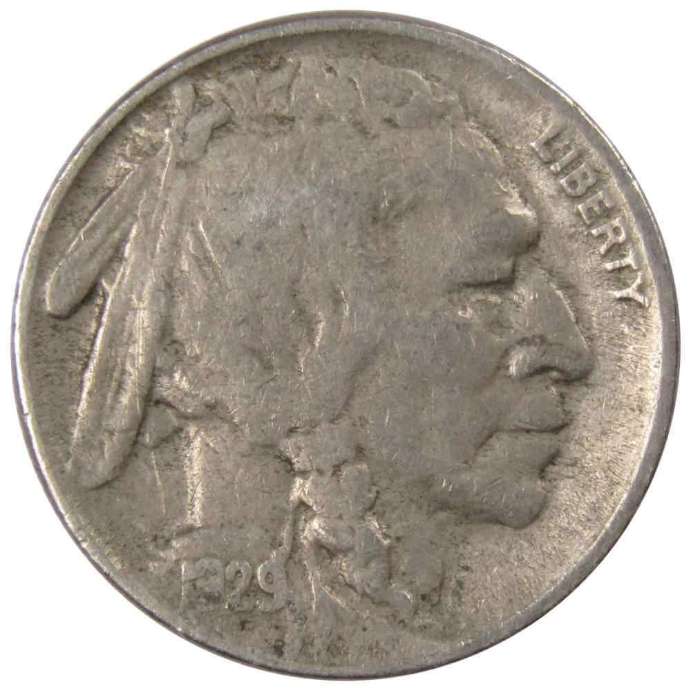 1929 S Indian Head Buffalo Nickel 5 Cent Piece F Fine 5c US Coin Collectible