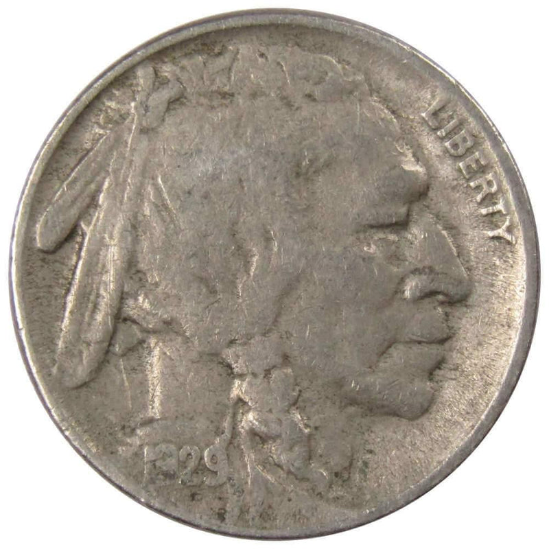 1929 S Indian Head Buffalo Nickel 5 Cent Piece F Fine 5c US Coin Collectible - Buffalo Nickels - Indian Head Nickel - Profile Coins &amp; Collectibles