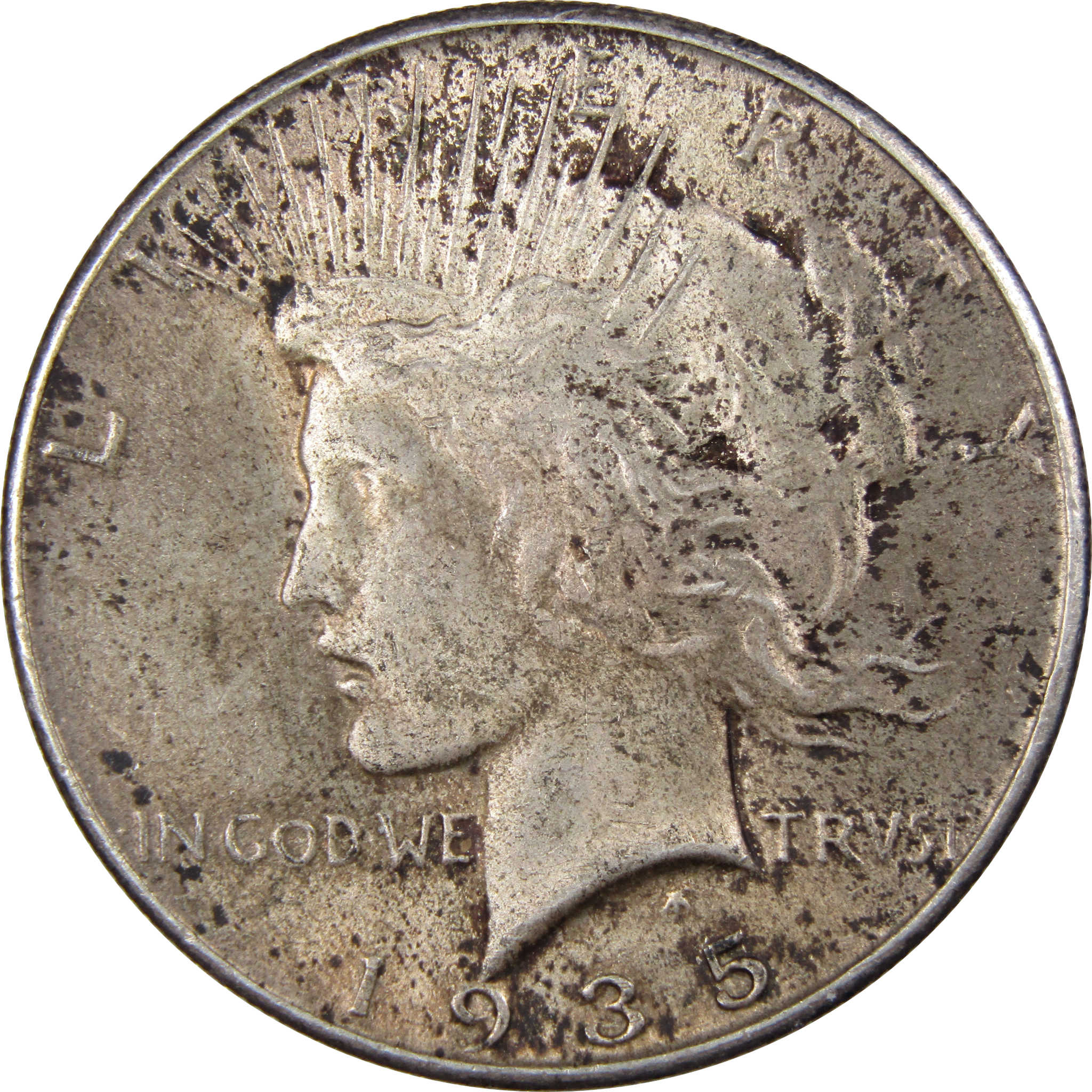 1935 Peace Dollar AU About Uncirculated 90% Silver Coin SKU:IPC8951