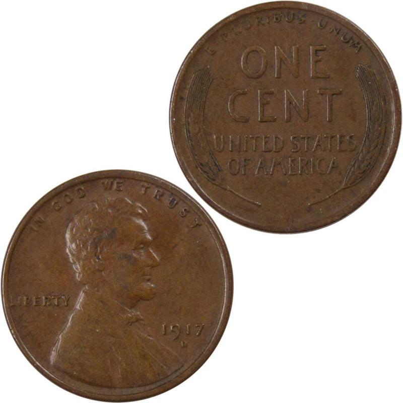 1917 D Lincoln Wheat Cent XF EF Extremely Fine Bronze Penny 1c Coin Collectible - Lincoln Cent - Profile Coins &amp; Collectibles