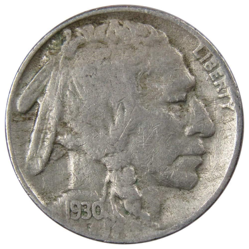 1930 S Indian Head Buffalo Nickel 5 Cent Piece AG About Good 5c US Coin - Buffalo Nickels - Indian Head Nickel - Profile Coins &amp; Collectibles