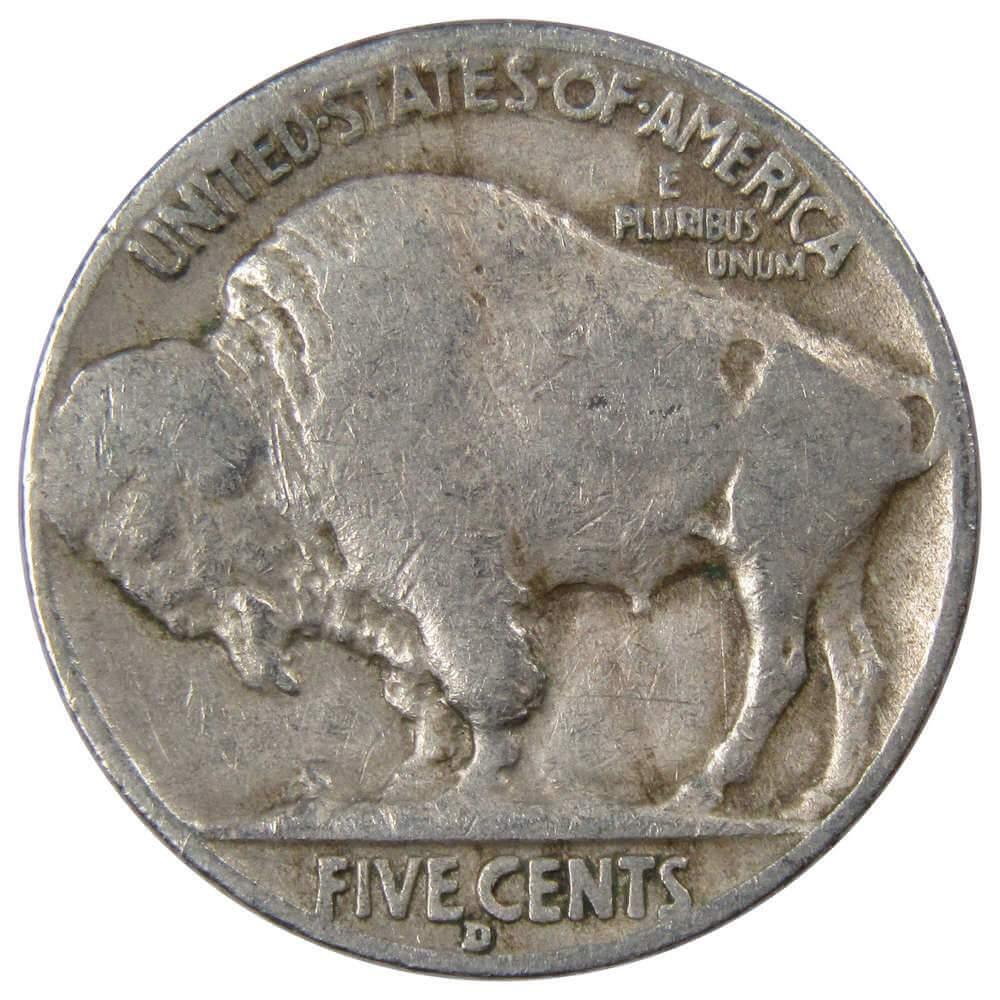 1934 D Indian Head Buffalo Nickel 5 Cent Piece AG About Good 5c US Coin