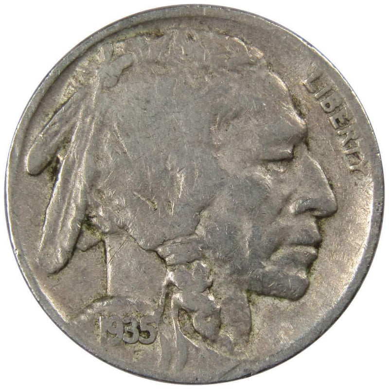 1935 D Indian Head Buffalo Nickel 5 Cent Piece AG About Good 5c US Coin - Buffalo Nickels - Indian Head Nickel - Profile Coins &amp; Collectibles