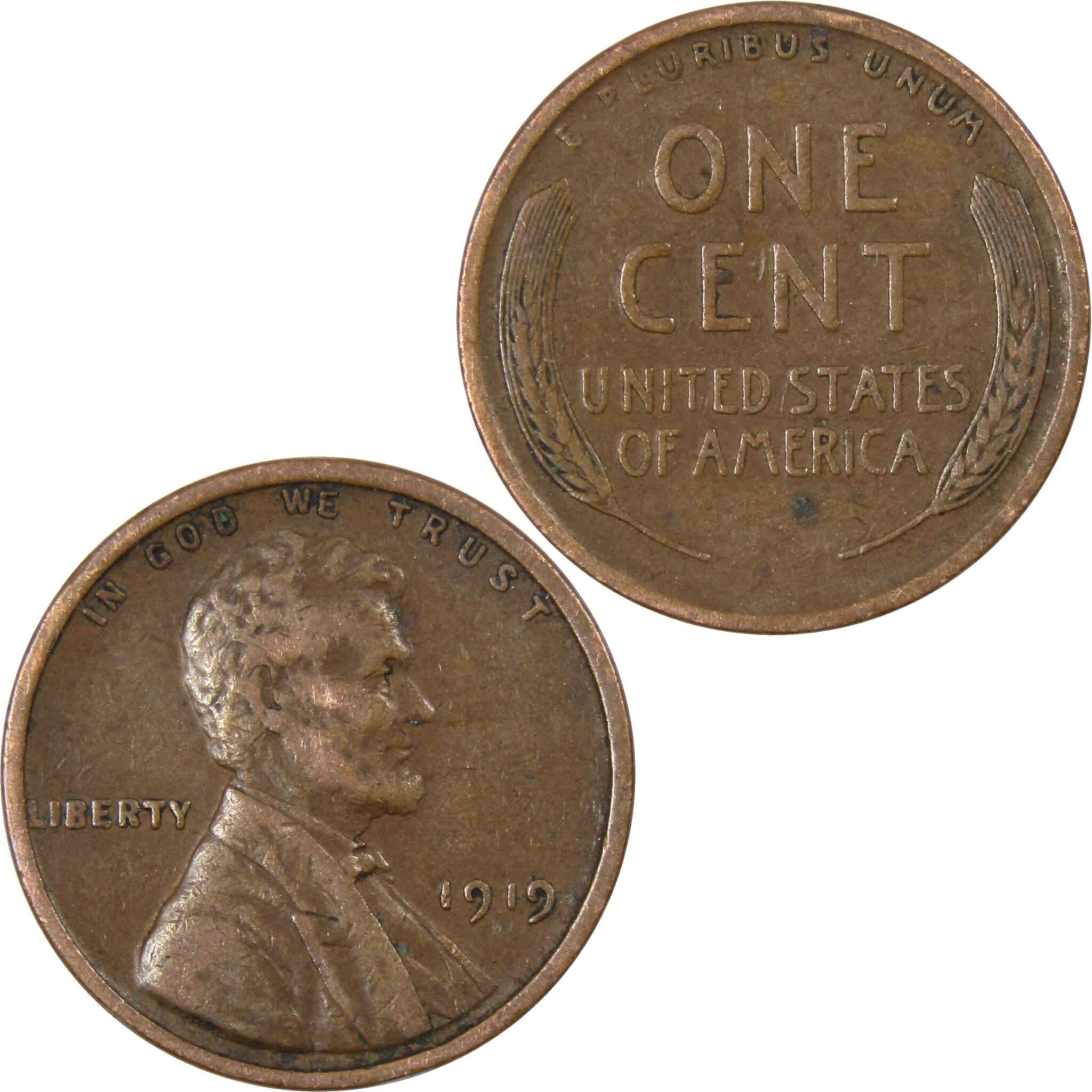 1919 Lincoln Wheat Cent AG About Good Bronze Penny 1c Coin Collectible