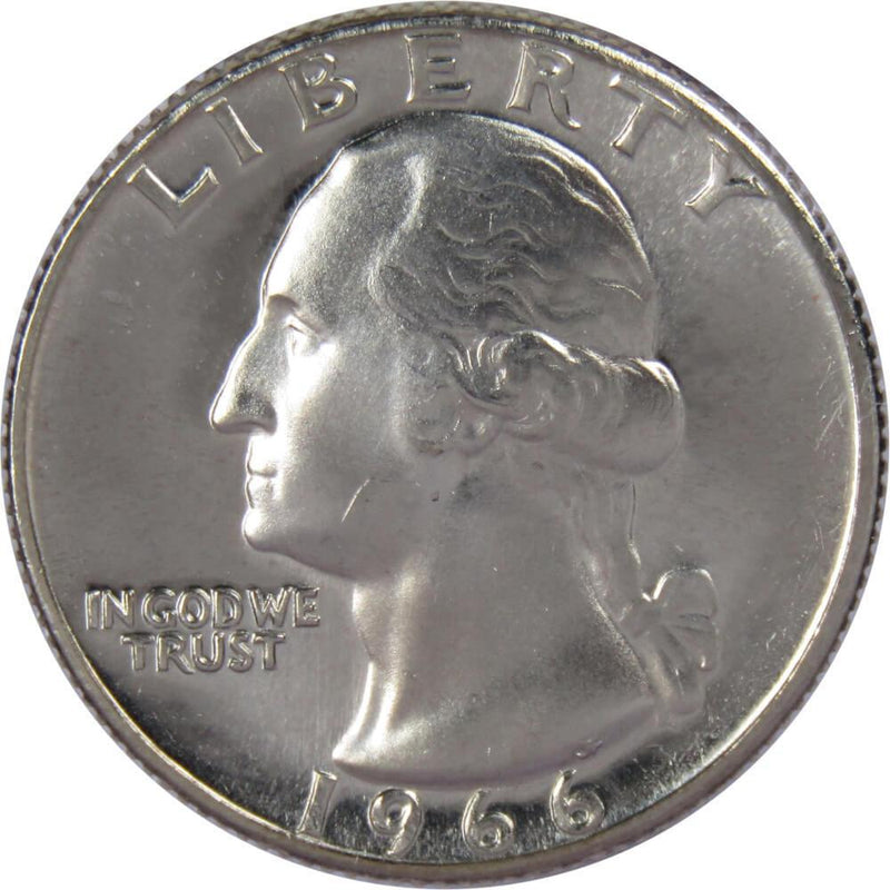 1966 SMS Washington Quarter BU Uncirculated Mint State 25c US Coin Collectible - Washington Quarters for Sale - Profile Coins &amp; Collectibles