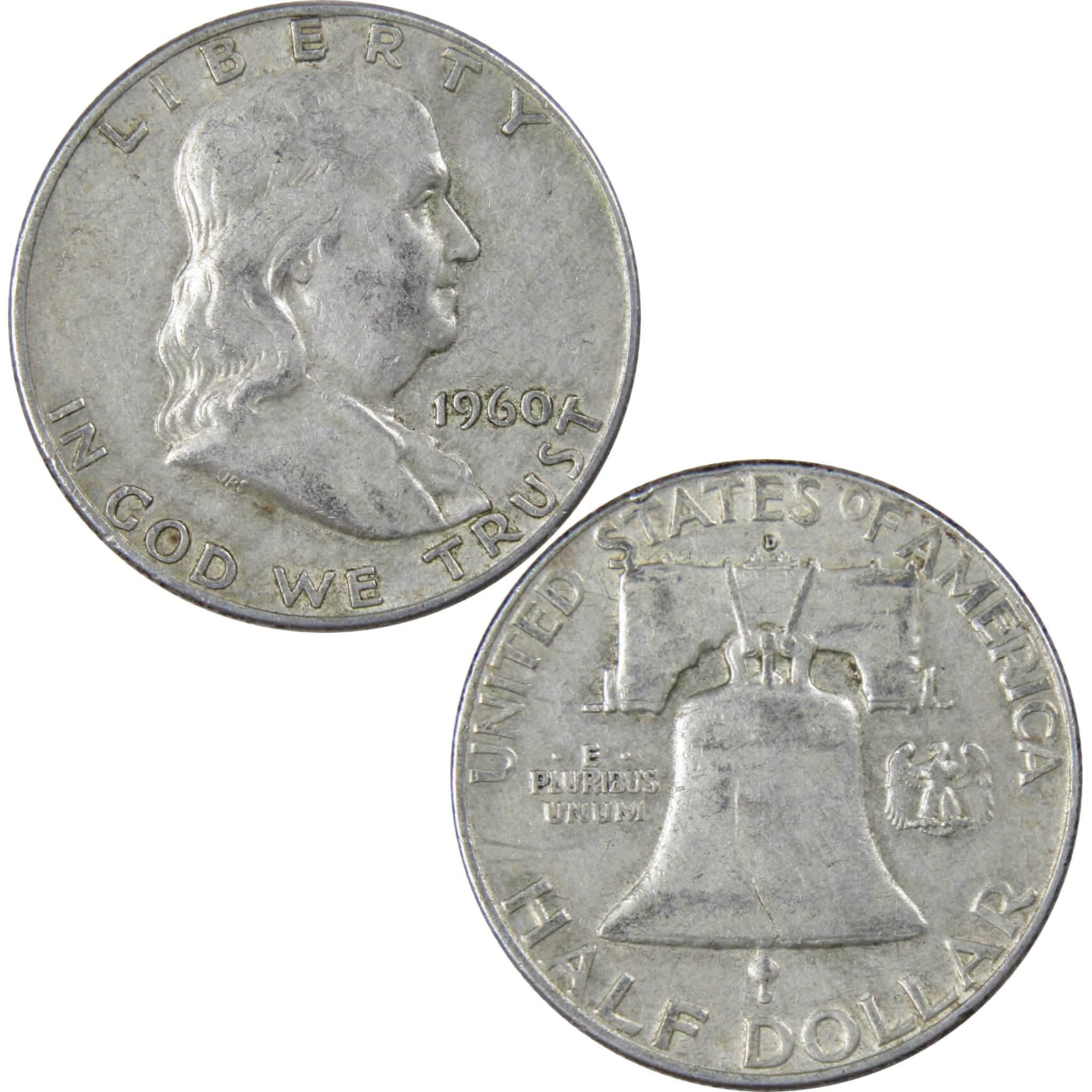 1960 D Franklin Half Dollar VF Very Fine 90% Silver 50c US Coin Collectible