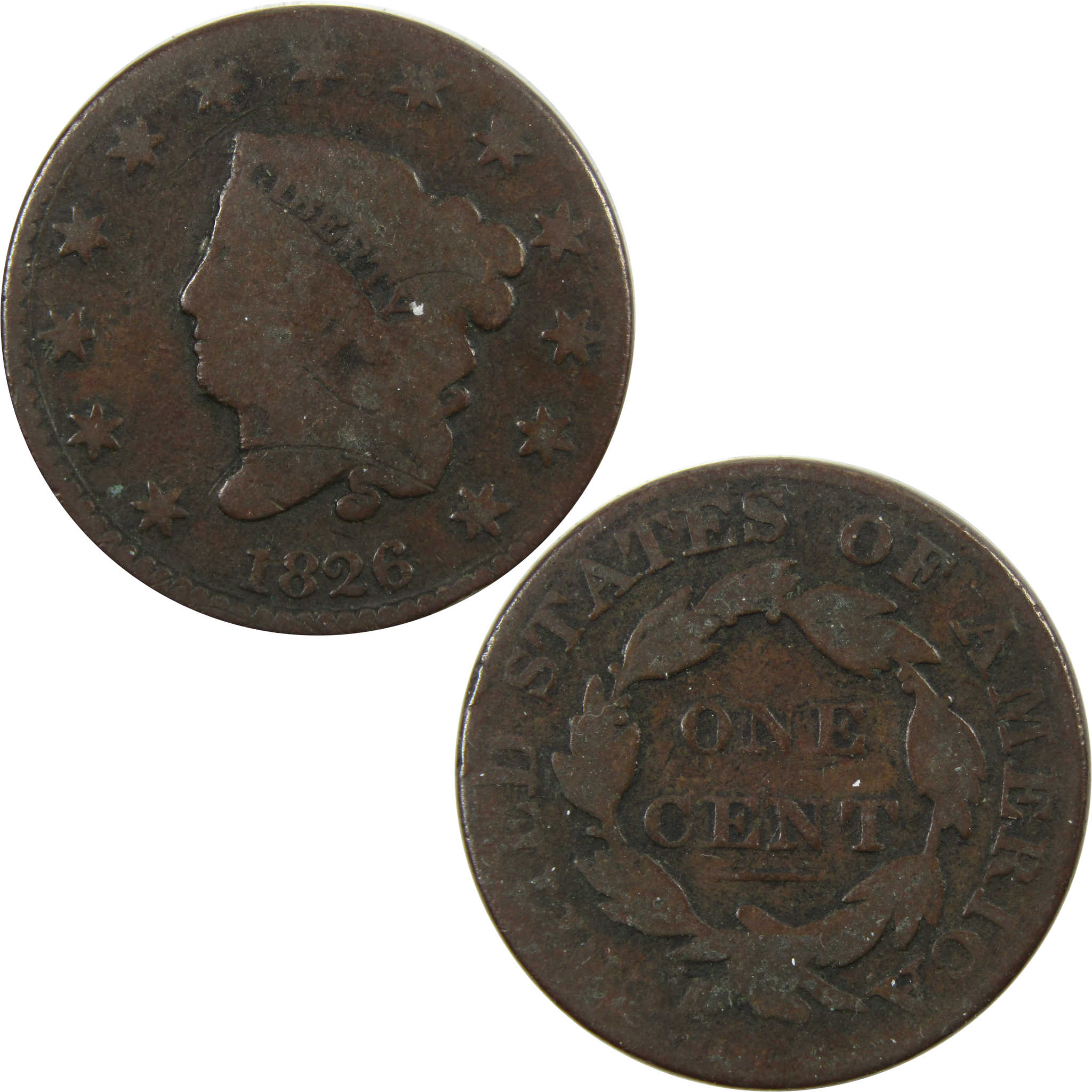 1826 Coronet Head Large Cent AG About Good Copper Penny 1c SKU:I4996