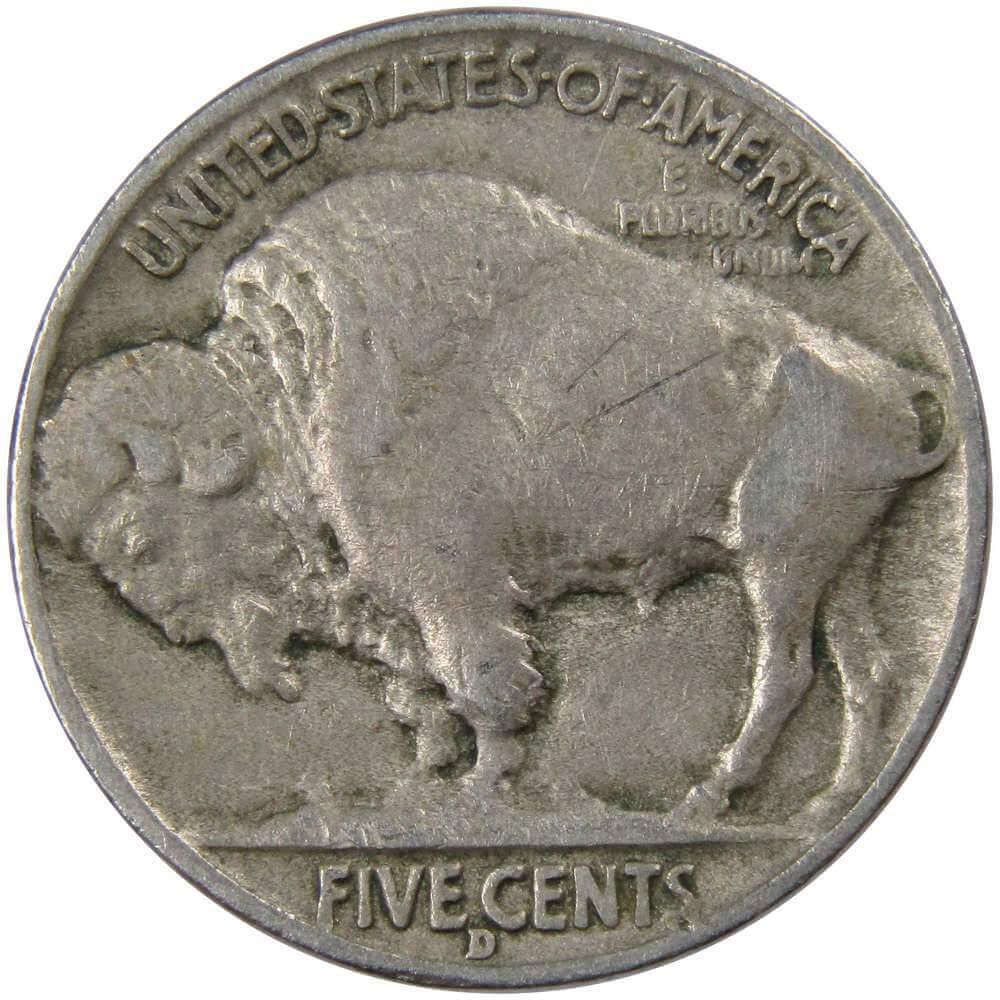 1938 D Indian Head Buffalo Nickel 5 Cent Piece VF Very Fine 5c US Coin
